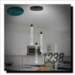 Modern 3-Light Crystal Staircase Chandelier | Black Spiral Raindrop Pendant Ceiling Light | Dimmable