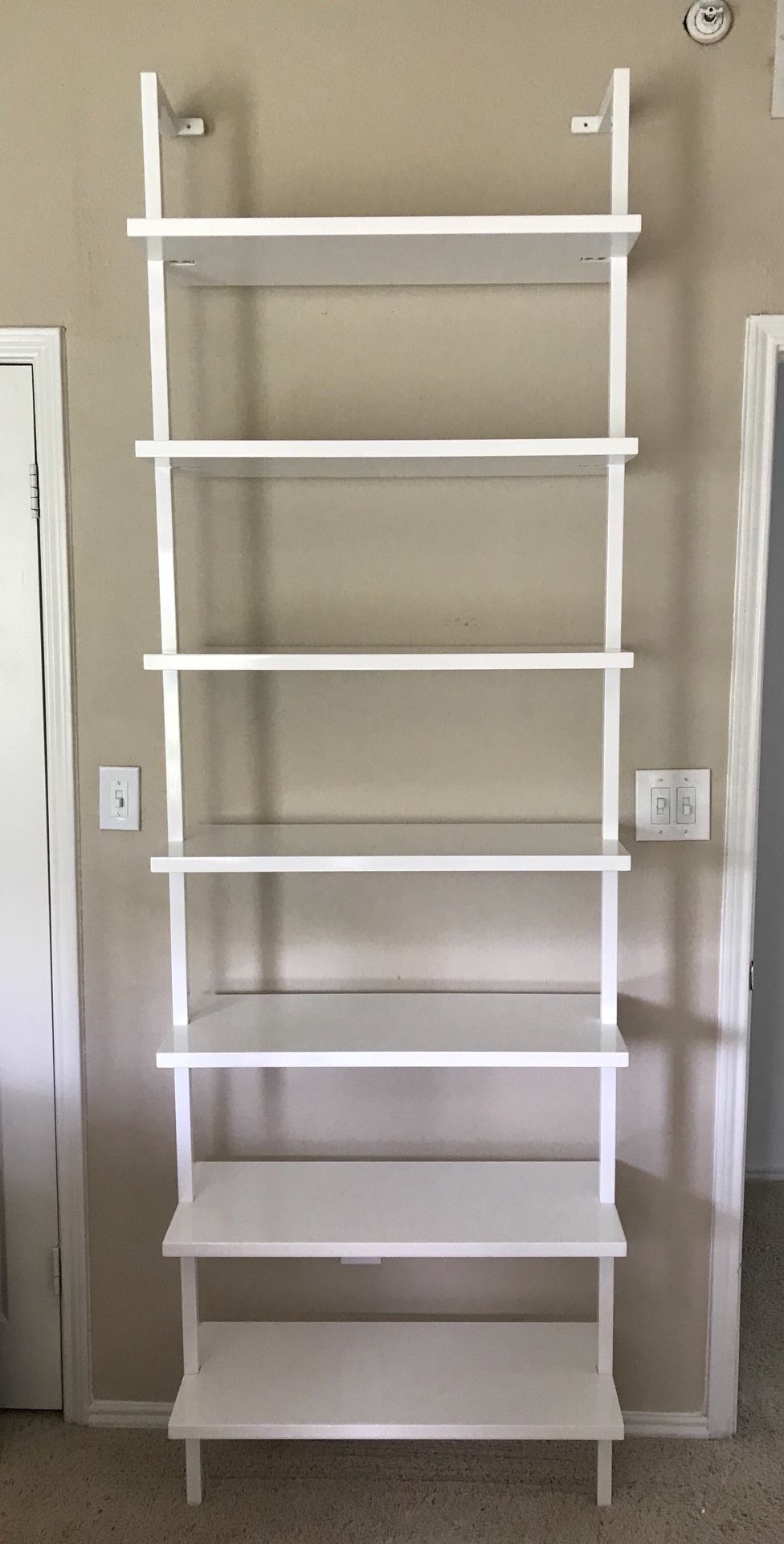 CB2 Stairway white 96" inches tall wall mounted bookcase