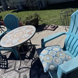 Chairs and mosaic table