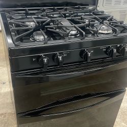 Kenmore Elite Black Gas Stove Double Oven Used 