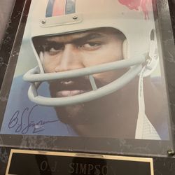 O.J. Simpson autograph plaque