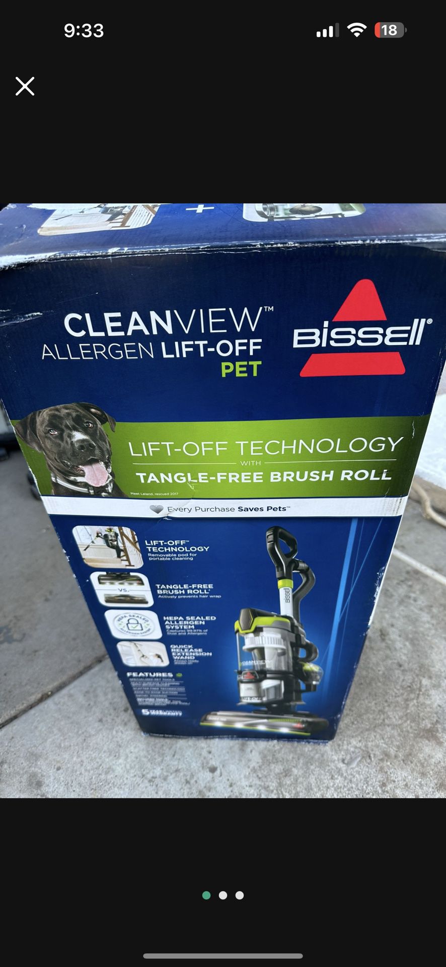Bisselle Clean View Allergen  Pet Life Off Upright Vaccum new in box.