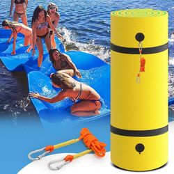 9' x 6' Floating Water Mat, 3 Layers Tear-Resistant XPE Foam Water Floating Pad for Swimming Pool Lake River Ocean Outdoor Water Activities, Yellow
