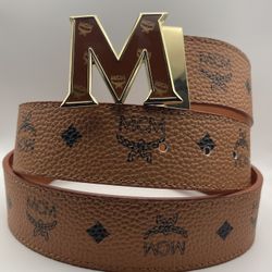 MCM Brown Leather Belt 40-44 
