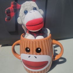 Sock Monkey 2-handle mug
