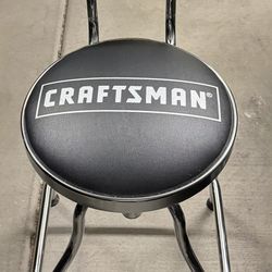 Craftsman Stool, Adjustable Hydraulic Seat And Backrest, Self Leveling Feet for Uneven Floor, Chrome Finish, Same As New, less than 1/2 of Store price