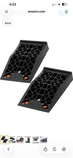 Low Profile Car Service Ramp - Pawith Anti-Slip Pads for Lift Maintenance and Oil Changes, Low-Chassis Car Tire Ramps for Jack Support