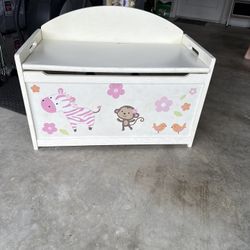 White Wooden Toy Chest