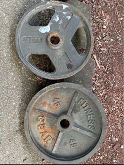 2-45lbs weight plates. 2 inches