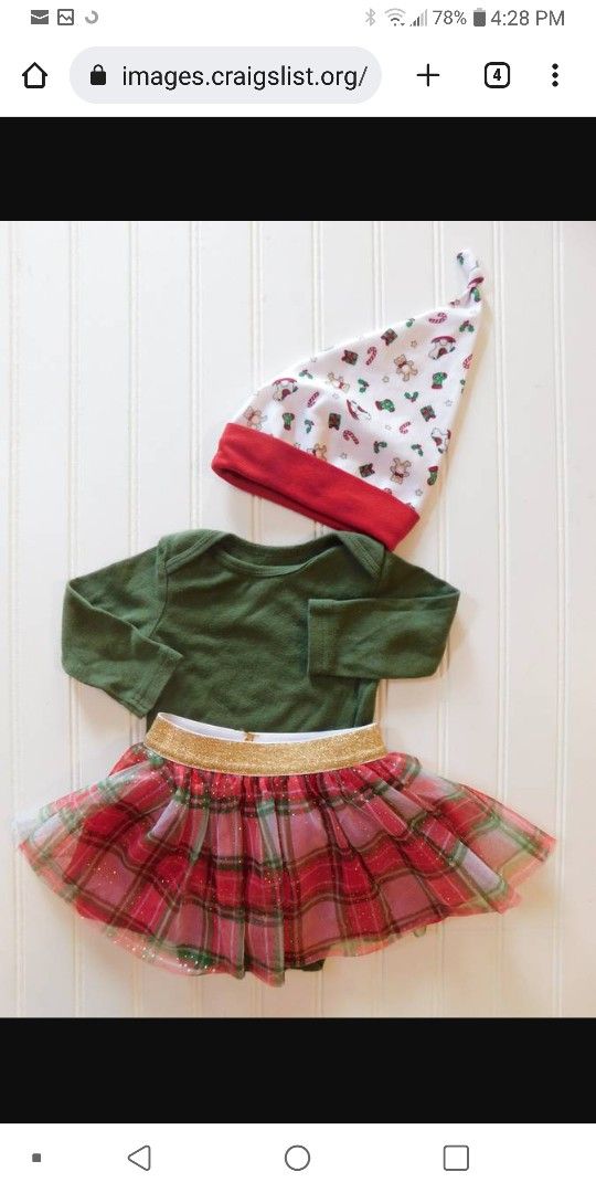 Baby girls 3-6M Holiday Christmas Outfit 3-6 Months