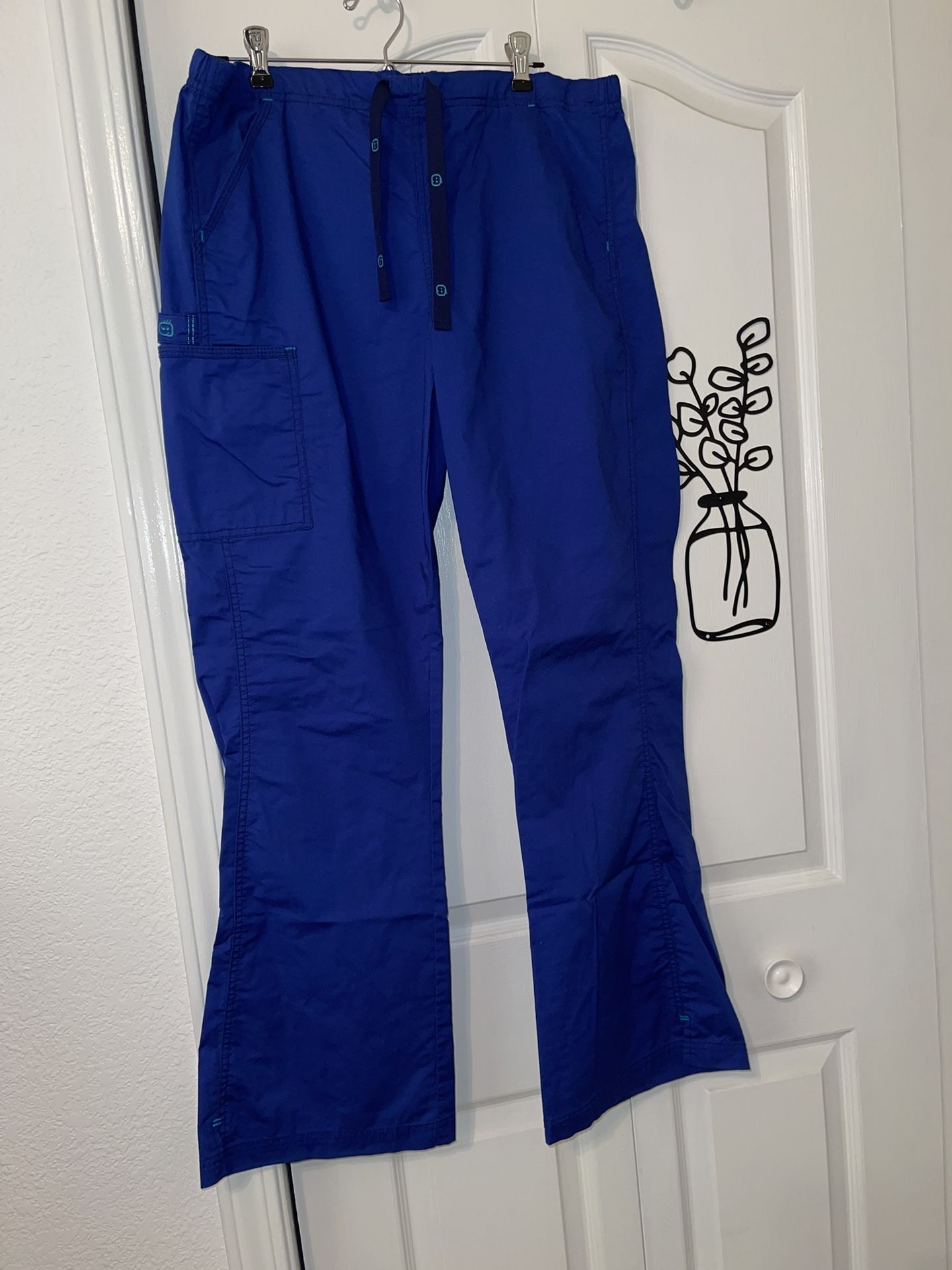 Women's Large Wonderwink Blue Scrub Pants