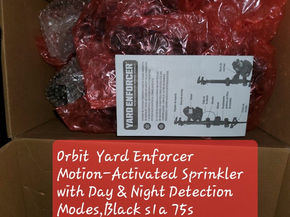 Orbit  Yard Enforcer Motion-Activated Sprinkler with Day & Night Detection Modes,Black s1a 75s
