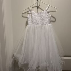 Elegant White Lace Kids Dress