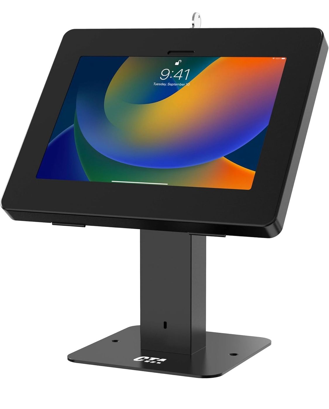 CTA Digital Tabletop Stand For 9-11” Tablets W/ Lockable Enclosure Kiosk Mount
