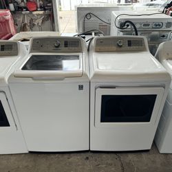 GE  Smart Washer And Dryer 5.0 CU Washer, 7.4 Cu Dryer