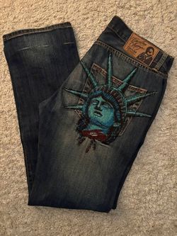 Vintage Y2K Statue Of Liberty Denim Pants Size 30