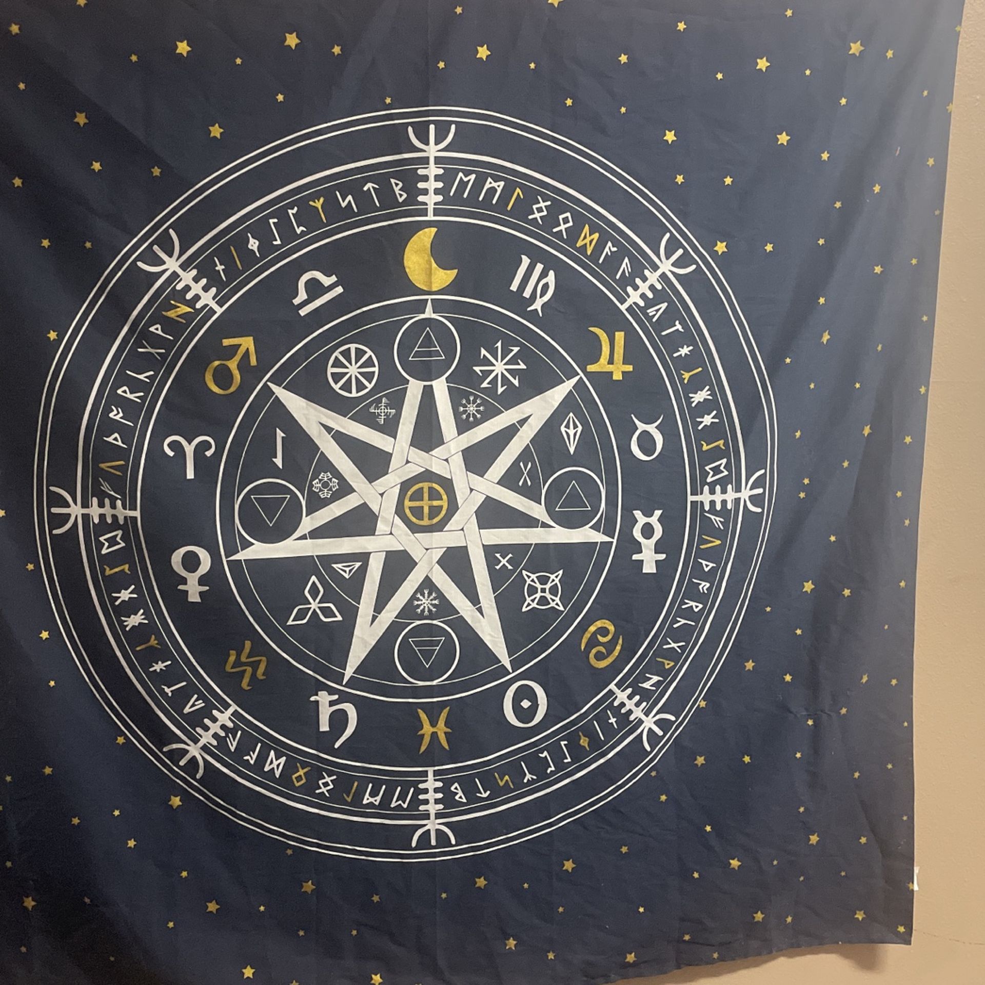 The Triple Moon Goddess Wiccan Pentagram Symbol