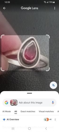 Garnet teardrop ring