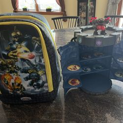 Like New Backpack And Skylanders Tower