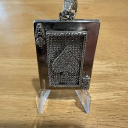 POKER ACE SPADES W WHITE CZS 