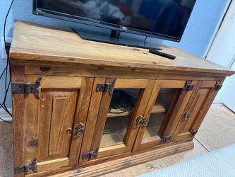 solid wood TV cabinet with doors