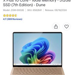 Microsoft Surface Laptop 13.8" Snapdragon X Plus 10 Core 16GB RAM 512GB SSD - KATY PICK UP ONLY