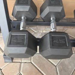 Set Of 2 - 45lb Dumbells 