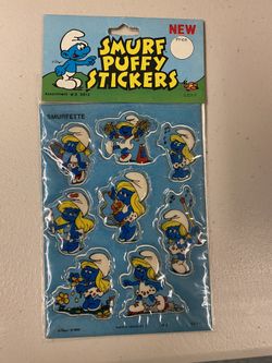 Smurf Puffy Stickers 1981 Original in package never opened