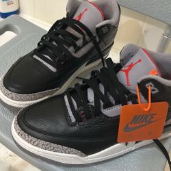 “BRAND NEW” OG Retro Jordan 3s Black And Red With Grey Cement/Elephant PRINT 