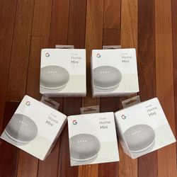 5 Google Home Mini Smart Speaker with Google Assistant - Chalk (GA00210-US) New