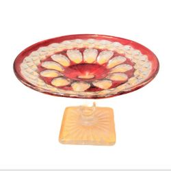 Vintage Westmorland Ruby Candy Pedestal Plate