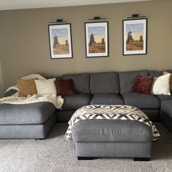 Sectional Couch Dark Grey 