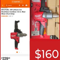 Milwaukee Fuel M18 Mud Mixer 