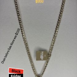 10k Gold 24” 4.4mm Curb Link Chain + 10k Gold St Jude Pendant 