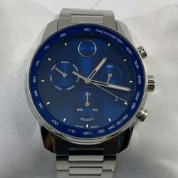 Movado Bold Verso Chrono Quartz Blue Dial Stainless Steel Men's Watch (contact info removed)