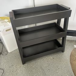 2 Gray Farmhouse End Tables With Shelves
