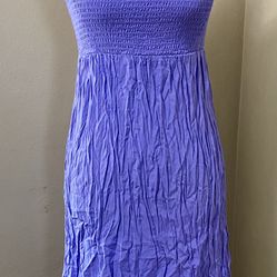 Cherokee Girls XL 14/16 Purple Lavender Hi Low Ruffle Smocked Bead Summer Dress