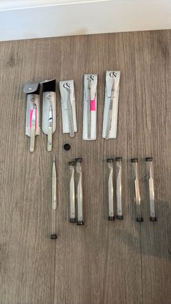 ✨ 12 PCS MIXED CAMMY PROFESSIONAL LASH TWEEZERS – NEW