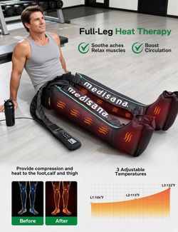 NEW IN BOX – Medisana Full-Leg Compression Massager w/ Heat – 6 Modes