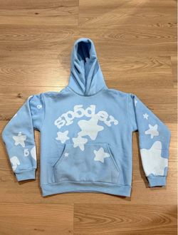 Sp5der Sky Blue Star Hoodie