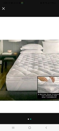 BRAND NEW Wamsutta Double Support Technology Luxury Twin Fiberbed Mattress Pad in White (only size twin),                     .............. ....... .