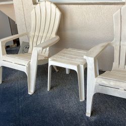 Pair Of Adirondack Chairs Plus Table