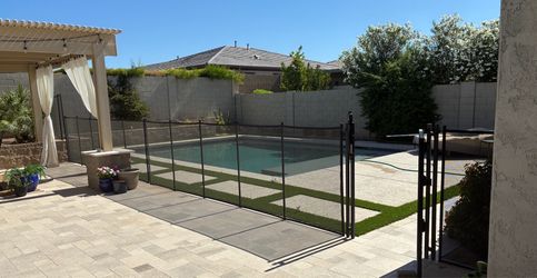 Mesh Pool Fence with Gate 60 ft x 4 ft tall