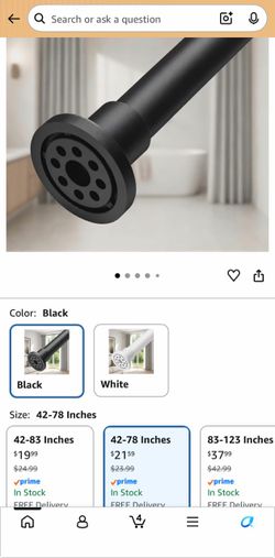 Black Tension Shower Curtain Rod