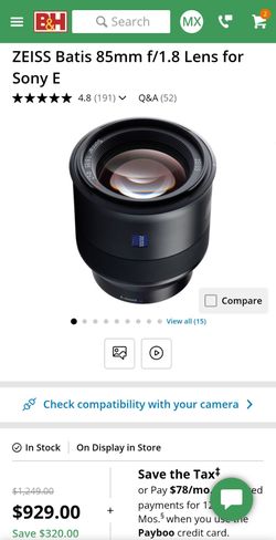 ZEISS Batis 85mm f/1.8 Lens for Sony E