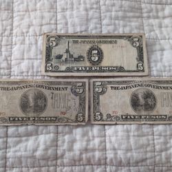 five pesos note Japanese government 