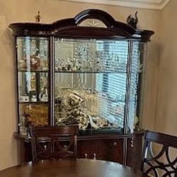 Elegant Corner China/Curio Display Cabinet-Solid Wood & Glass-Great Condition 