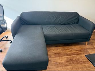 Ikea blue L shaped sofa