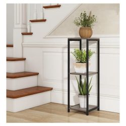 3-Tier Plant Stand Indoor, Side Table with Storage Shelves & Anti-Tipping Devices, Corner Plant Shelf for Living Room, Bedroom Balcony & Home