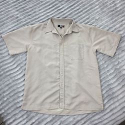 Vintage Y2K Anchor Blue Mens XL Button Down 60 % Ryon 40 % Polyester